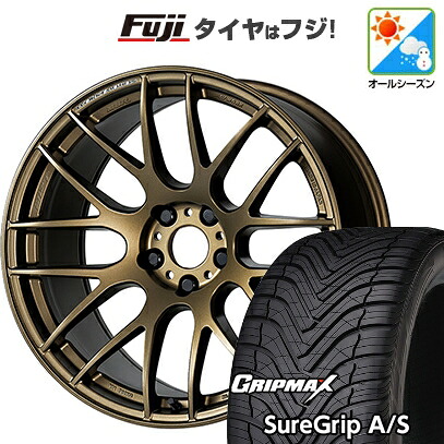 【新品国産車用5穴114.3】 オールシーズンタイヤ ホイール4本セット 235/50R18 グリップマックス シュアグリップ オールシーズン(限定) WORK ワーク エモーション M8R 7.5J 18インチ(送料無料)