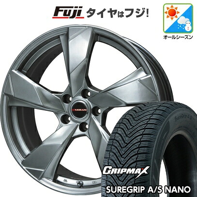 【新品国産車用5穴114.3】 オールシーズンタイヤ ホイール4本セット 225/65R17 グリップマックス シュアグリップ オールシーズン ナノ(限定) プレミックス ヴェランV(クロームハイパーシルバー) 7J 17インチ(送料無料)｜フジ スペシャルセレクション