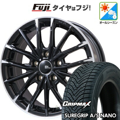 【新品国産車用5穴114.3】 オールシーズンタイヤ ホイール4本セット 225/65R17 グリップマックス シュアグリップ オールシーズン ナノ(限定) ブランドルライン DF-10M グロスブラック/カットスポーク 7J 17インチ(送料無料)