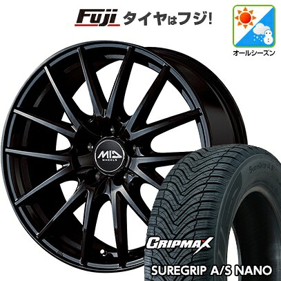 【新品国産車用5穴114.3】 オールシーズンタイヤ ホイール4本セット 225/65R17 グリップマックス シュアグリップ オールシーズン ナノ(限定) MID WHEELS SQ27 7J 17インチ(送料無料) 66,440円