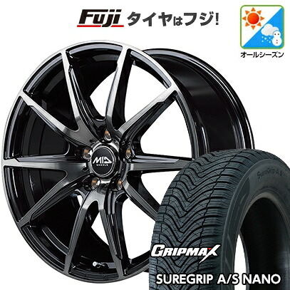 【新品国産車用5穴114.3】 オールシーズンタイヤ ホイール4本セット 225/65R17 グリップマックス シュアグリップ オールシーズン ナノ(限定) MID WHEELS DR-02 7J 17インチ(送料無料)｜フジ スペシャルセレクション