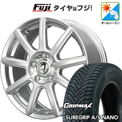 【新品国産車用5穴114.3】 オールシーズンタイヤ ホイール4本セット 225/65R17 グリップマックス シュアグリップ オールシーズン ナノ(限定) テクノピア アルテミス NS9 7J 17インチ(送料無料)