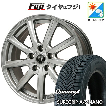 【新品国産車用5穴114.3】 オールシーズンタイヤ ホイール4本セット 225/65R17 グリップマックス シュアグリップ オールシーズン ナノ(限定) ブランドルライン ボレアノ9 メタリックグレー 7J 17インチ(送料無料)|フジ スペシャルセレクション