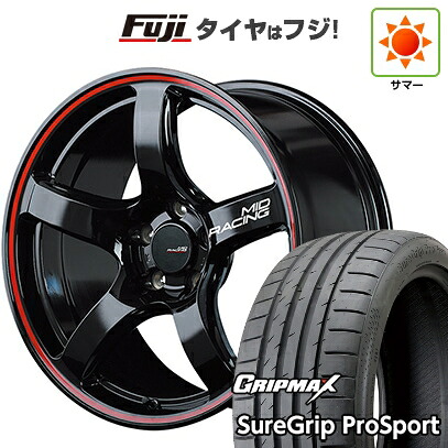 【新品国産車用5穴114.3】 夏タイヤ ホイール4本セット 215/40R18 グリップマックス シュアグリップ PRO SPORT BSW(限定) MID WHEELS MID RACING R50 7.5J 18インチ(送料無料)|フジ スペシャルセレクション