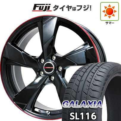 【新品国産車用5穴114.3】 夏タイヤ ホイール4本セット 255/45R20 ギャラクシア SL116(限定) プレミックス ヴェランV(グロスブラック/レッドリム) 8.5J 20インチ(送料無料)