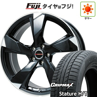 【新品国産車用5穴114.3】 夏タイヤ ホイール4本セット 235/50R18 グリップマックス スタチャー H/T BSW（限定） プレミックス ヴェランV(グロスブラック/リムポリッシュ) 7J 18インチ(送料無料)