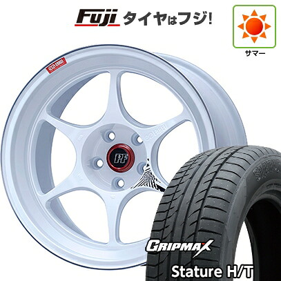 【新品国産車用5穴114.3】 夏タイヤ ホイール4本セット 235/50R18 グリップマックス スタチャー H/T BSW（限定） ENKEI エンケイ PerformanceLine PF06 マシニングホワイト 8.5J 18インチ(送料無料)