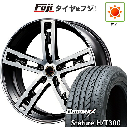 【新品国産車用5穴114.3】 夏タイヤ ホイール4本セット 225/60R18 グリップマックス スタチャー H/T300 BSW（限定） エムズスピード ジュリア 555モノブロック 7J 18インチ(送料無料)