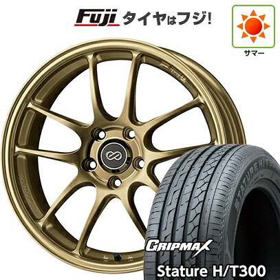 【新品国産車用5穴100】 夏タイヤ ホイール4本セット 225/55R18 グリップマックス スタチャー H/T300 BSW（限定） ENKEI エンケイ PerformanceLine PF01 7J 18インチ(送料無料)