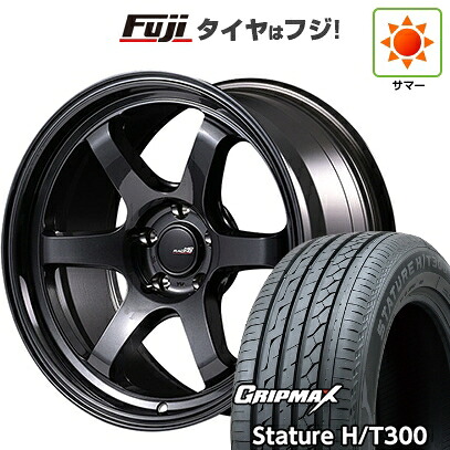 【新品国産車用5穴114.3】 夏タイヤ ホイール4本セット 225/60R18 グリップマックス スタチャー H/T300 BSW（限定） MID WHEELS MID RACING R06 7.5J 18インチ(送料無料)｜フジ スペシャルセレクション