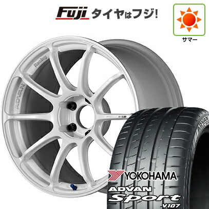 【パンク保証付き】【新品国産車用5穴114.3】 夏タイヤ ホイール4本セット 225/45R18 ヨコハマ アドバン スポーツ V107(限定) ヨコハマ アドバンレーシング RSIII 7.5J 18インチ(送料無料)
