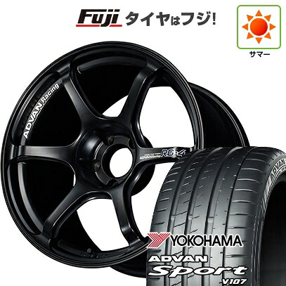 【パンク保証付き】【新品国産車用5穴114.3】 夏タイヤ ホイール4本セット 225/45R18 ヨコハマ アドバン スポーツ V107(限定) ヨコハマ アドバンレーシング RG-4 7.5J 18インチ(送料無料)