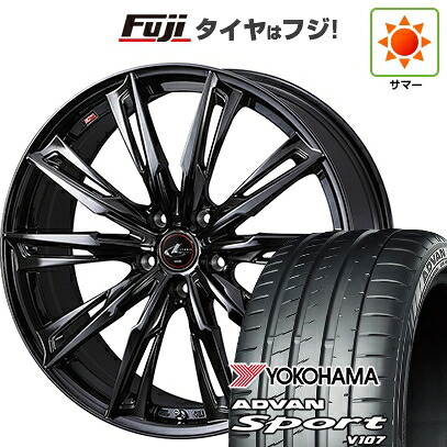 【パンク保証付き】【新品国産車用5穴114.3】 夏タイヤ ホイール4本セット 225/45R18 ヨコハマ アドバン スポーツ V107(限定) WEDS ウェッズ レオニス GX 7J 18インチ(送料無料)