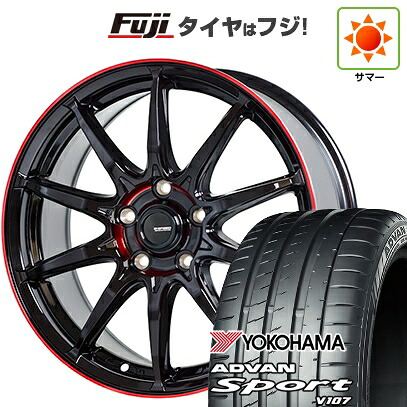 【パンク保証付き】【新品国産車用5穴114.3】 夏タイヤ ホイール4本セット 225/45R18 ヨコハマ アドバン スポーツ V107(限定) ホットスタッフ ジースピード P-05R 8J 18インチ(送料無料)｜フジ スペシャルセレクション