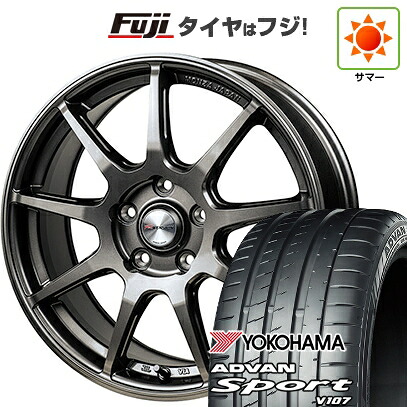 【パンク保証付き】【新品国産車用5穴114.3】 夏タイヤ ホイール4本セット 225/45R18 ヨコハマ アドバン スポーツ V107(限定) モンツァ Rバージョン FS99 8J 18インチ(送料無料)