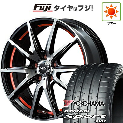 【パンク保証付き】【新品国産車用5穴114.3】 夏タイヤ ホイール4本セット 225/45R18 ヨコハマ アドバン スポーツ V107(限定) MID WHEELS RX-02 7J 18インチ(送料無料)