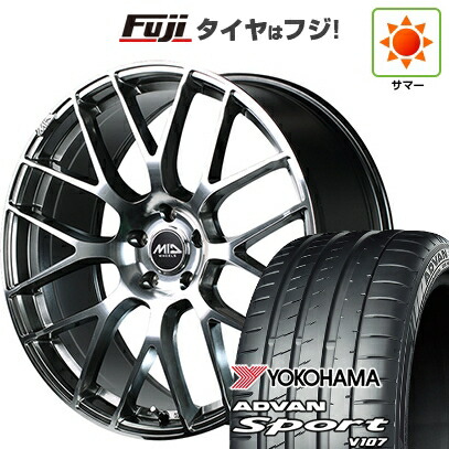 【パンク保証付き】【新品国産車用5穴114.3】 夏タイヤ ホイール4本セット 225/45R18 ヨコハマ アドバン スポーツ V107(限定) MID WHEELS MID EXCLUSIVE 028F 7J 18インチ(送料無料)