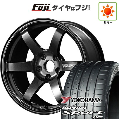 【パンク保証付き】【新品国産車用5穴114.3】 夏タイヤ ホイール4本セット 225/45R18 ヨコハマ アドバン スポーツ V107(限定) RAYS レイズ ボルクレーシング TE37 サーガ S-plus 8J 18インチ(送料無料)