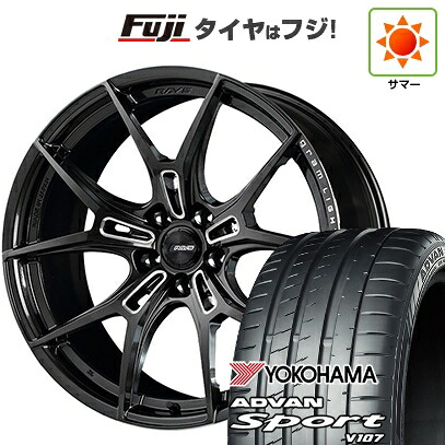 【パンク保証付き】【新品国産車用5穴114.3】 夏タイヤ ホイール4本セット 225/45R18 ヨコハマ アドバン スポーツ V107(限定) RAYS レイズ グラムライツ 57FXZ 7.5J 18インチ(送料無料)｜フジ スペシャルセレクション