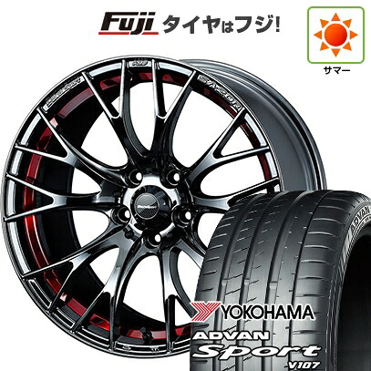 【パンク保証付き】【新品国産車用5穴114.3】 夏タイヤ ホイール4本セット 225/45R18 ヨコハマ アドバン スポーツ V107(限定) WEDS ウェッズスポーツ SA-20R 7.5J 18インチ(送料無料)