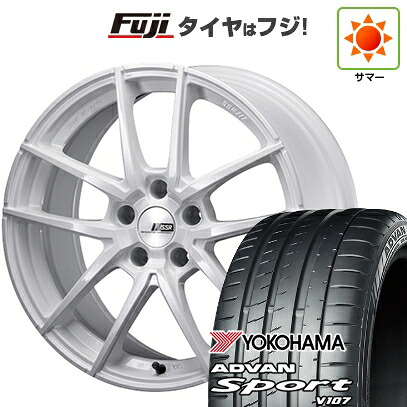 【パンク保証付き】【新品国産車用5穴114.3】 夏タイヤ ホイール4本セット 225/45R18 ヨコハマ アドバン スポーツ V107(限定) SSR ライナー タイプ10モノブロック 7.5J 18インチ(送料無料)
