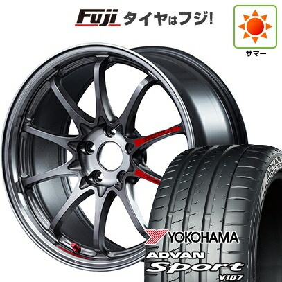 【パンク保証付き】【新品国産車用5穴114.3】 夏タイヤ ホイール4本セット 225/45R18 ヨコハマ アドバン スポーツ V107(限定) RAYS レイズ ボルクレーシング CE28N-plus SL 7.5J 18インチ(送料無料)