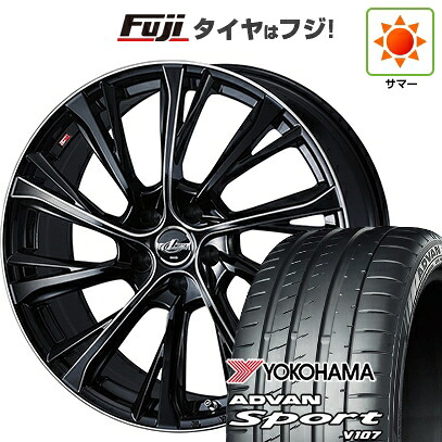 【パンク保証付き】【新品国産車用5穴114.3】 夏タイヤ ホイール4本セット 225/45R18 ヨコハマ アドバン スポーツ V107(限定) WEDS ウェッズ レオニス JG BK/SCマシニング 8J 18インチ(送料無料)|フジ スペシャルセレクション