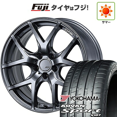 【パンク保証付き】【新品国産車用5穴114.3】 夏タイヤ ホイール4本セット 225/45R18 ヨコハマ アドバン スポーツ V107(限定) SSR GT GTV03 グラファイトガンメタ【限定】 8J 18インチ(送料無料)