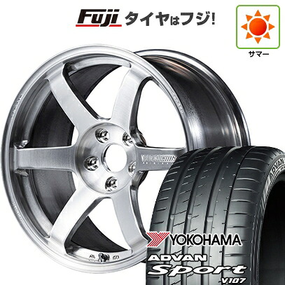 【パンク保証付き】【新品国産車用5穴114.3】 夏タイヤ ホイール4本セット 225/45R18 ヨコハマ アドバン スポーツ V107(限定) RAYS レイズ ボルクレーシング TE37 サーガ S-plus A.S.T. 7.5J 18インチ(送料無料)