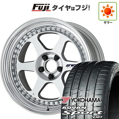 【パンク保証付き】【新品国産車用5穴114.3】 夏タイヤ ホイール4本セット 225/45R18 ヨコハマ アドバン スポーツ V107(限定) WORK ワーク マイスター L1 3P 8J 18インチ(送料無料)