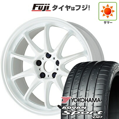 【パンク保証付き】【新品国産車用5穴114.3】 夏タイヤ ホイール4本セット 225/45R18 ヨコハマ アドバン スポーツ V107(限定) WORK ワーク エモーション ZR10 7.5J 18インチ(送料無料)