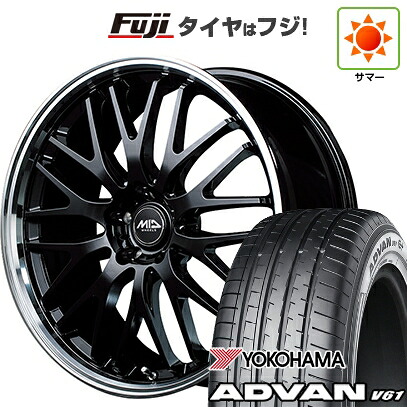 【新品国産車用5穴114.3】 夏タイヤ ホイール4本セット 255/45R20 ヨコハマ アドバン V61 MID WHEELS エグゼ10 8.5J 20インチ(送料無料)