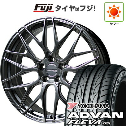 【新品国産車用5穴114.3】 夏タイヤ ホイール4本セット 225/35R20 ヨコハマ アドバン フレバV701 ホットスタッフ トラフィックスターフォージド TSF-01 8.5J 20インチ(送料無料)