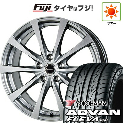【新品国産車用5穴100】 夏タイヤ ホイール4本セット 215/40R18 ヨコハマ アドバン フレバV701 ホットスタッフ エクシーダー E03【限定】 7.5J 18インチ(送料無料)
