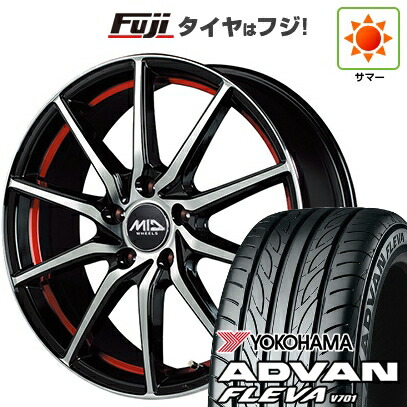 【新品国産車用5穴100】 夏タイヤ ホイール4本セット 215/45R17 ヨコハマ アドバン フレバV701 MID WHEELS RX810 7J 17インチ(送料無料) 95,315円