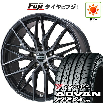 【新品国産車用5穴114.3】 夏タイヤ ホイール4本セット 215/40R18 ヨコハマ アドバン フレバV701 プレミックス MER XMESH ブラッククリア 7J 18インチ(送料無料)｜フジ スペシャルセレクション