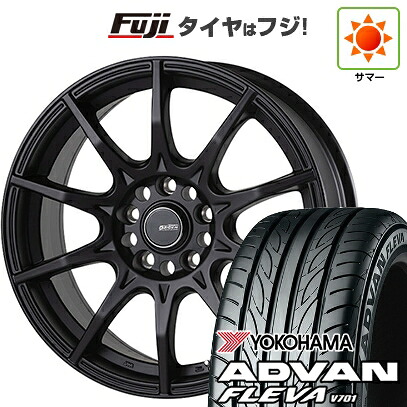 【新品】フリード クロスター 夏タイヤ ホイール4本セット 205/45R17 ヨコハマ アドバン フレバV701 ゴジゲン ブラックマン G I 7J 17インチ(送料無料)