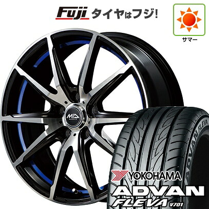 【新品国産車用5穴100】 夏タイヤ ホイール4本セット 215/45R17 ヨコハマ アドバン フレバV701 MID WHEELS RX-02 7J 17インチ(送料無料)