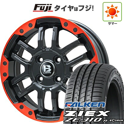 【新品国産車用5穴114.3】 夏タイヤ ホイール4本セット 205/60R16 ファルケン ジークス ZE310R エコラン(限定) ビッグウエイ B-LUGNAS FRD(マットブラック/レッドリム) 6.5J 16インチ(送料無料)