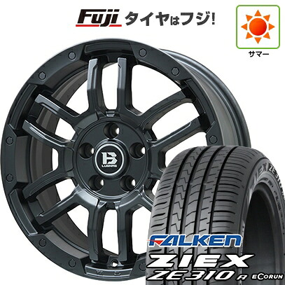 【新品】フリード クロスター 夏タイヤ ホイール4本セット 205/45R17 ファルケン ジークス ZE310R エコラン(限定) ビッグウエイ B-LUGNAS FRD(マットブラック) 7J 17インチ(送料無料)
