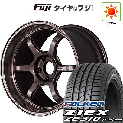 【新品国産車用5穴100】 夏タイヤ ホイール4本セット 225/40R18 ファルケン ジークス ZE310R エコラン(限定) ヨコハマ アドバンレーシング R6 8.5J 18インチ(送料無料)