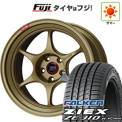 【新品国産車用5穴114.3】 夏タイヤ ホイール4本セット 215/45R18 ファルケン ジークス ZE310R エコラン(限定) ENKEI エンケイ PerformanceLine PF06 ゴールド 8J 18インチ(送料無料)