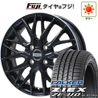 【新品国産車用5穴114.3】 夏タイヤ ホイール4本セット 205/55R16 ファルケン ジークス ZE310R エコラン(限定) プレミックス MER XMESH グロスブラック/リムポリッシュ 6.5J 16インチ(送料無料)｜フジ スペシャルセレクション 67,155円