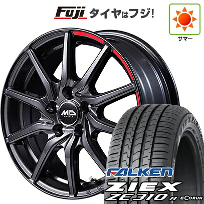 【新品国産車用5穴100】 夏タイヤ ホイール4本セット 195/65R15 ファルケン ジークス ZE310R エコラン(限定) MID WHEELS RX810 アクティブブラック 6J 15インチ(送料無料)