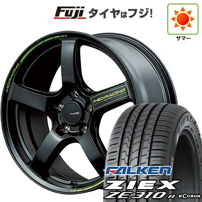 【新品国産車用5穴100】 夏タイヤ ホイール4本セット 215/45R17 ファルケン ジークス ZE310R エコラン(限定) MID WHEELS MID RACING R50 タイプS 7J 17インチ(送料無料)