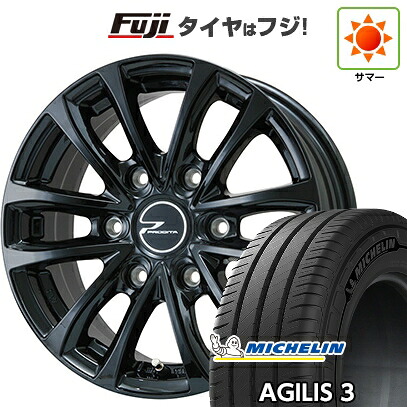 【新品】キャラバン 夏タイヤ ホイール4本セット 195/80R15 108/106S ミシュラン アジリス3 WEDS ウェッズアドベンチャー プロディータ HC グロスブラック【限定】 5.5J 15インチ(送料無料)