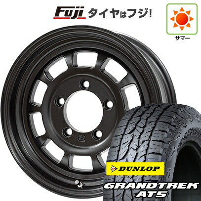 【新品】ジムニー 夏タイヤ ホイール4本セット 175/80R16 ダンロップ グラントレック AT5 ハイブリッジファースト ハイピーク J01 5.5J 16インチ(送料無料)