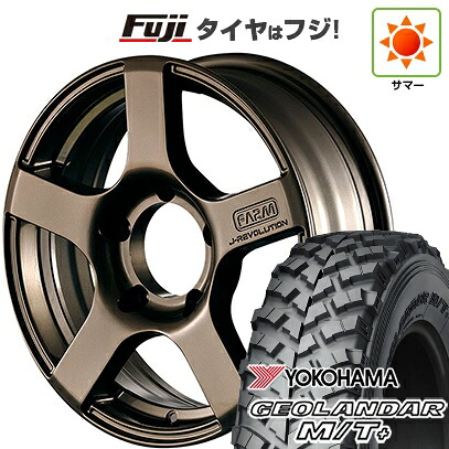 【新品】ジムニー 夏タイヤ ホイール4本セット 195R16C 104/102Q ヨコハマ ジオランダー M/T+ G001J モーターファーム J-レボリューション 5.5J 16インチ(送料無料)
