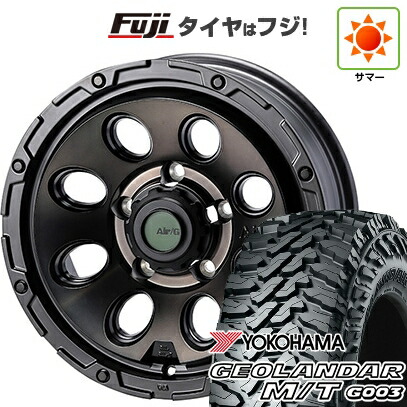 【新品】ジムニーシエラ/ジムニーノマド 夏タイヤ ホイール4本セット 225/70R16 ヨコハマ ジオランダー M/T G003 フォーバイフォーエンジニア エアージー マッシヴ ゴーストエディション 6J 16インチ(送料無料)｜フジ スペシャルセレクション