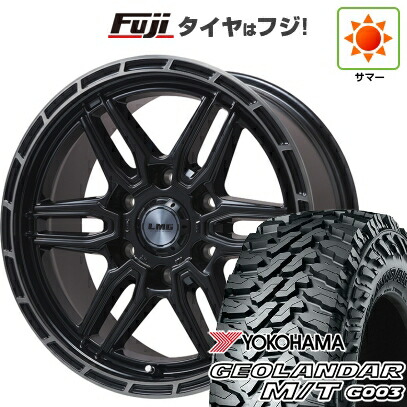 【新品】プラド/ハイラックス 夏タイヤ ホイール4本セット 265/70R17 ヨコハマ ジオランダー M/T G003 レアマイスター LMG ベレッタ(グロスブラック/ブラッククリアリム) 8J 17インチ(送料無料)